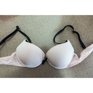 Light pink and black bra